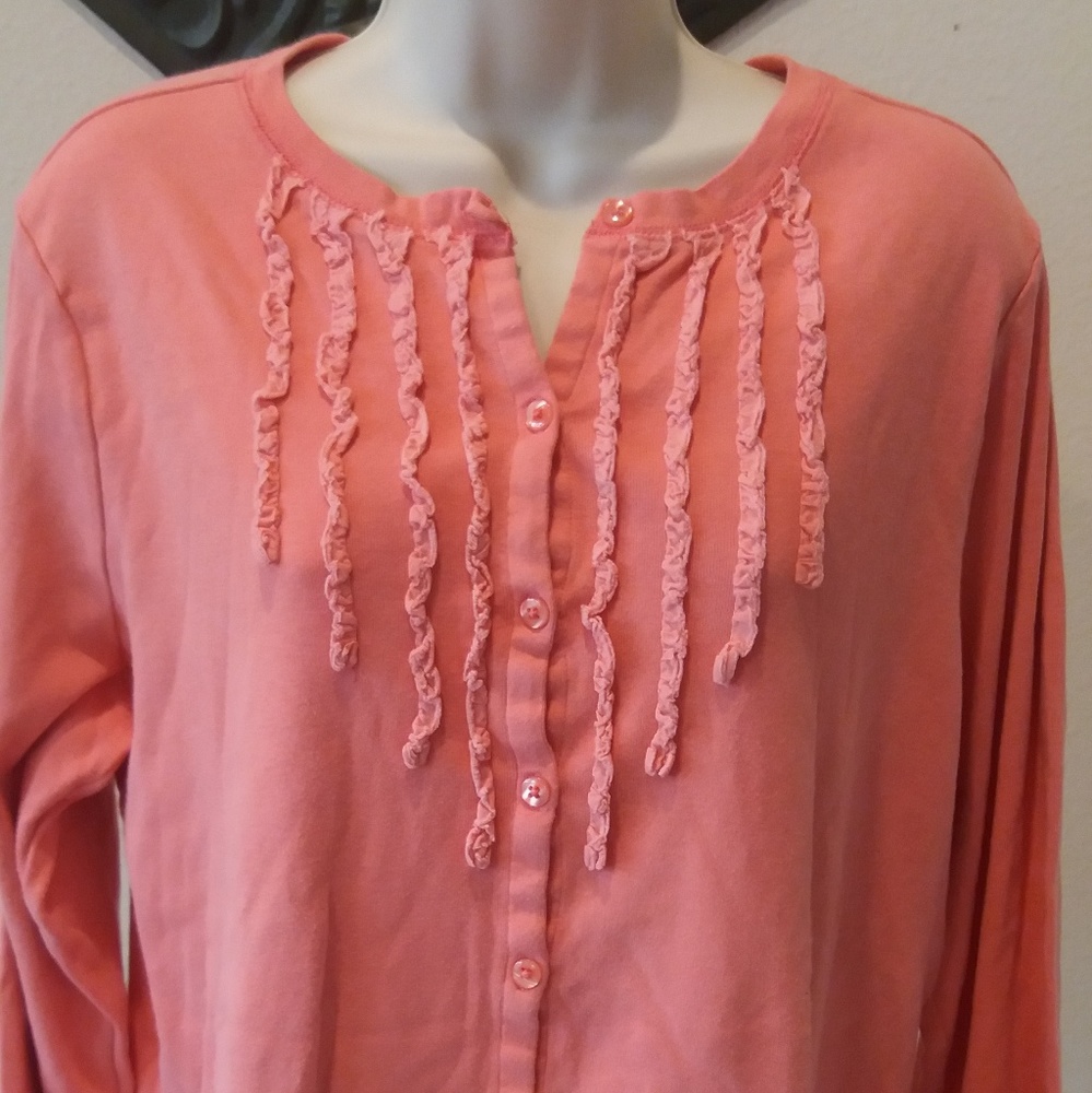 Soft peach button down cardigan